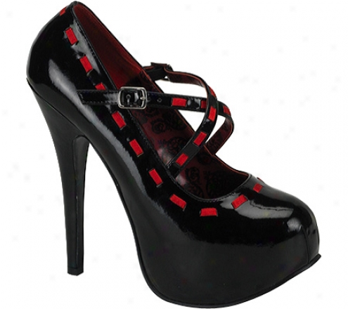 Bordello Teeze 18 (womwnn's) - Wicked Patent/red Ribbon