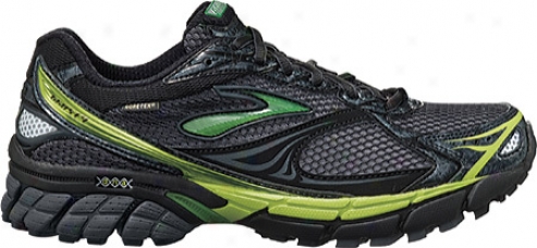 Brooks Ghost Gtx (men's) - Black/shadow/metallic Green/sulphur Spring