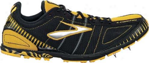 Brooks Mach 12 Spike (men's) - Maize/white/silver/black/pavement