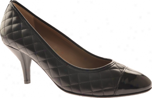 Bruno Magli Petal (women's) - Black Quilted Nappa/patent