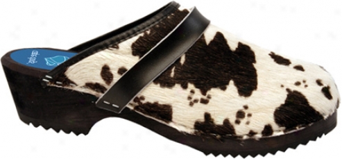 Headland Clogs Cow - Black/white