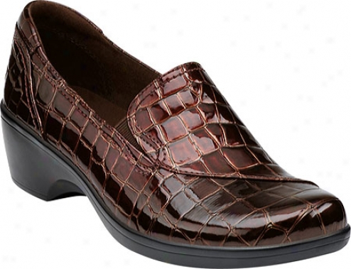 Clarks May Poppy (women's) - Brown Patent Croco