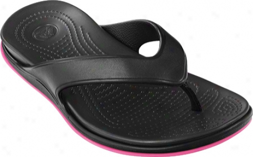 Crocs Crocstone Skylar Flip (women's) - Black/neon Pink