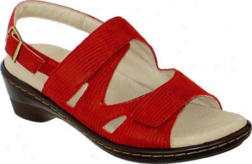 David Tate Silky (women's) - Red Lizard Print Leather