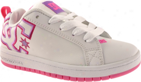 Dc Shoes Court Graffik (girls') - White/flr/pink