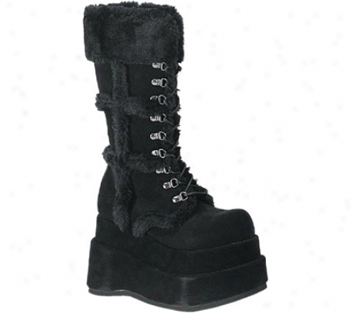 Demonia Bear 202 (women's) - Black Veg Suede