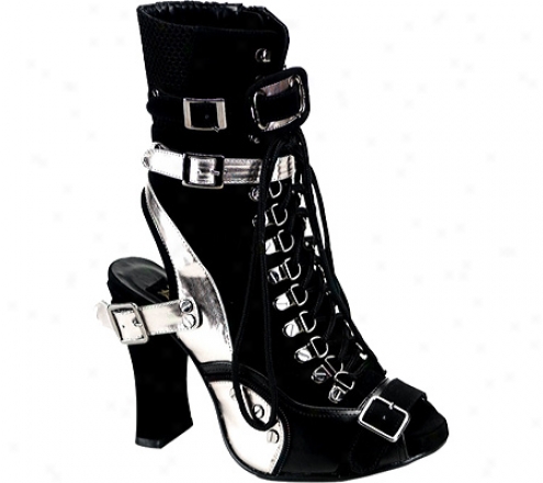 Demonia Crypto 35 (women's) - Black Nubuck/pewter Pu