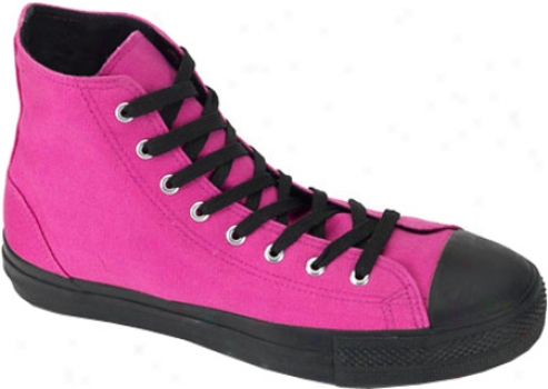 Demonia Deviant 101 (men's) - Hot Pink Canvas/black