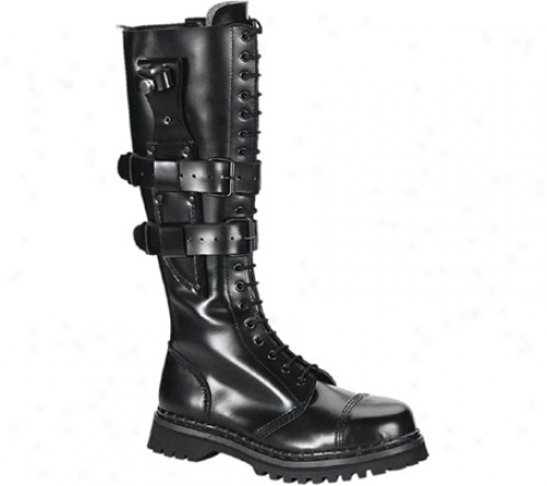 Demonia Predator (men's) - Black Leather