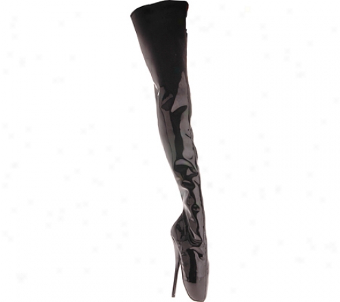 Devious Ballet-3000 (women's) - Black Stretch Patent/zipper