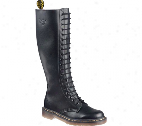 Dr. Martens Back To Basics 1b60 20 Eye Boot (wome'ns) - Black Smooth