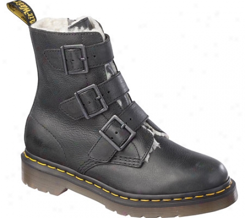 Dr. Martens Billie Buckle Boot (women's) - Black Polished New Laredo