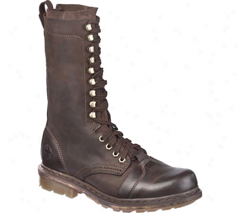 Dr. Martens Franz 13-tie Boot (men's) - Dark Brown Polished Wyoming/hi Suede Wp