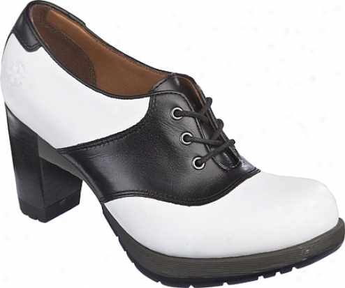 Dr. Martens Sara 3 Eye Saddle Shoe (women's) - Winter White/black Softy T/buttero