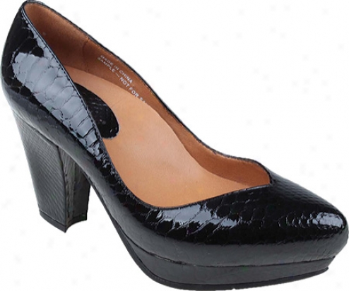 Earthies Tarnow (women's) - Black Patent Embossed Leather