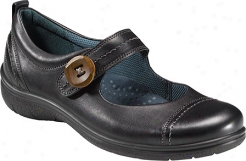 Ecco Clay Mary Jane (women's) - Black Old West Leather