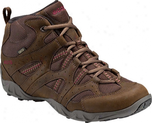 Ecco Maciaa Mid Gtx (women'q) - Espresso/espresso/fuchsia Oil Nubuck/textile