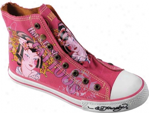 Ed Hardy Highrise Sneakers (women's) - Fuchsia