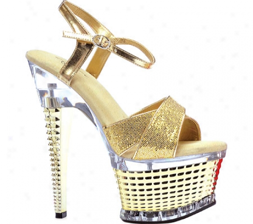 Ellie Disco-649 (women's) - Gold Glitter Fabric