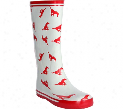 Fanshoes S0uthern Methodist University Rubber Boot (women's) - White