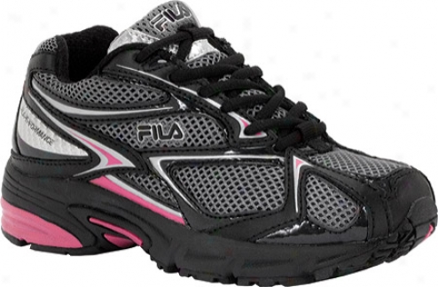 Fila Testament 5 (children's) - Black/metlaic Silver/hot Pink