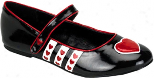 Funtasma Hearts 16 (women's) - Black/red/white Patent