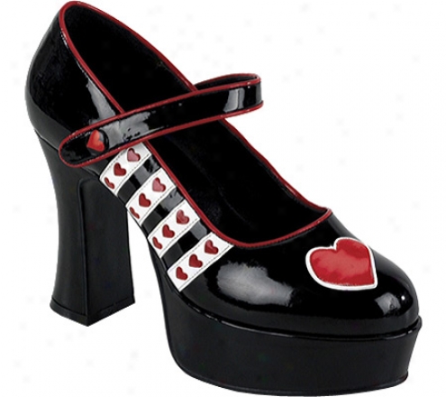 Funtasma Queen 55 (women's) - Black/white/red Pu