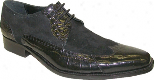 Giorgio Brutini 21040 (men's) - Black Croc Print/calf Suede