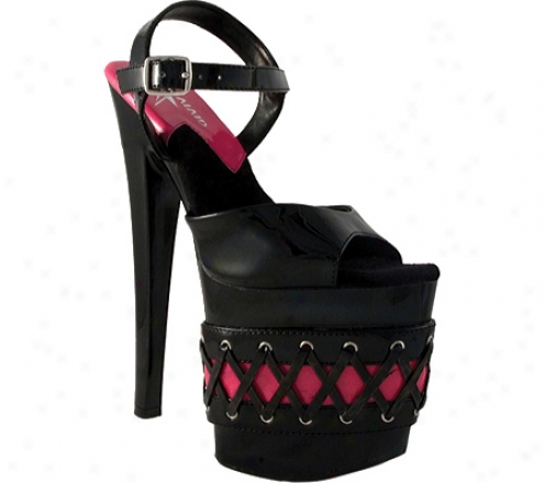 Highest Foot Fantasy-11 (women's) - Black/fuchsia Patent Pu