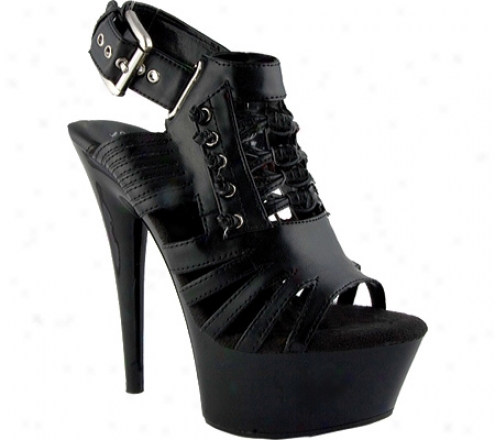 Highest Heel Gladiator (women's) - Black Smootb Pu