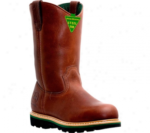 "john Deere Boots 11"" Safety Toe Work Wellington 4393"" (men's)-  Brown Walnut"