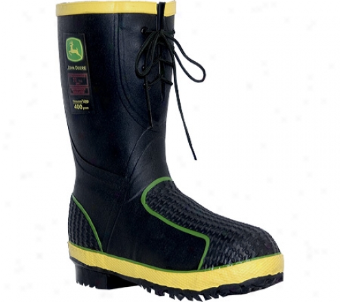 "john Deere Boots 12"" Insulated Waterproof Safety Toe Front Lace (men's) - Dark"