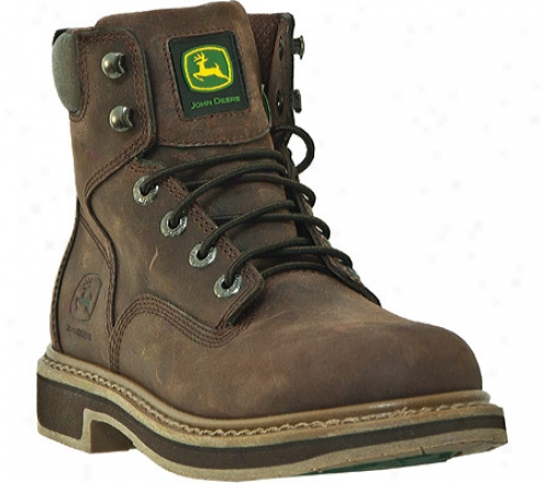 "john Deere Boots 6"" Unlined Lacer 6104 (meb's) - Gaucho Crazy Horse Full Grain Leather"