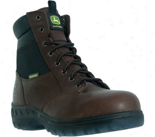 "john Deere Boots 7"" Waterproof Hiker Harden Toe Zipper Lace Up 7601 (men's) - Red/brown Waterproof Leather"