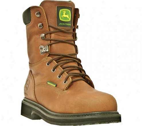 "john Deere Boots 8"" Waterproof Lacer Steel Toe 8302 (men's) - Maple Waterproof Full Grain Leather"