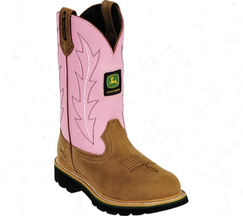 "john Deere Boots 9"" Wellington (women's) - Tan/pink"