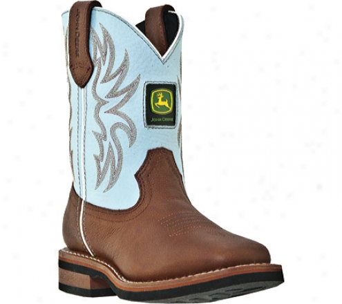 John Deere Boots Baby Blue 2316 (boys') - Redwood Soggy Leather/blue Leather