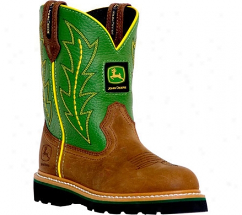 John Deere Boots Leather Wellingtonn 2186 (children's) - Green/tan