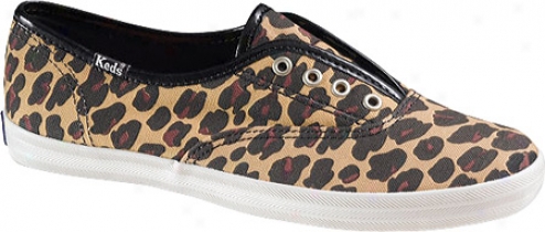 Keds Champion Animal Print Laceless (women's) - Leopard Printed Canvas