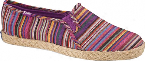 Keds Cgampion Jute Slip On (women's) - Multi Stripe Linen