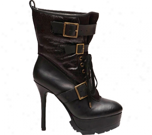 Koolaburra Jaden (women's) - Black Distressed Spanish Merino/leather Accets