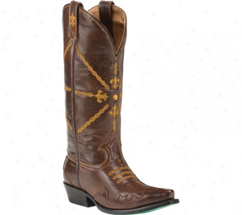 Alley Boots Fleur De Lis (women's) - Brown Leather