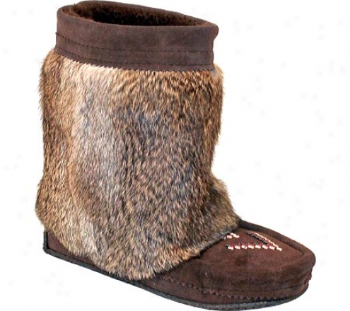 Manitobah Mukluks Half Crepe Sole Mukluk (women's) - Chocolate Cowhide Suede/rabbit Fur