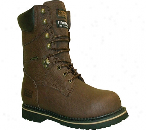 "mcrae For labor 8"" Insulated Waterproof Lacer Steel Toe Mr88304 (men's) - Brown Pitstop Tumbled Waterproof Leather"