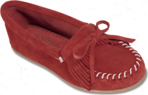 Minnetonka Kilty Suede Moc (women's) - Red Suede