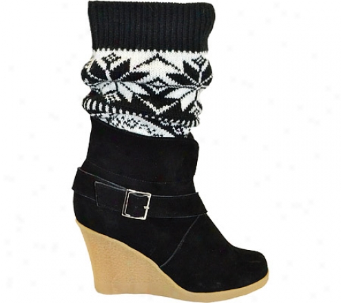 Muk Luks Buckled Wedge (women's) - Ebony