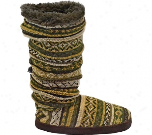 Muk Luks Fur Lineed Fairisle Toggle Boot (women's) - Soldiery