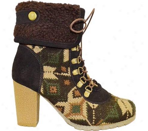 Muk Luks Knit Lace Up Boot (women's) - Military