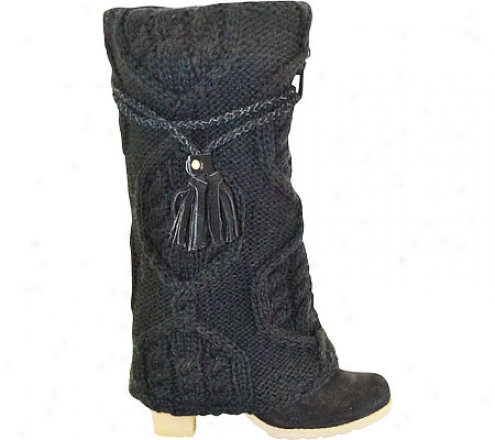 Muk Luks Knit Spat Boot (women's) - Ebony