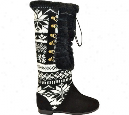 Muj Luks Mixed Media Lace Up Boot (women's) - Ebony Two Tone Nordic